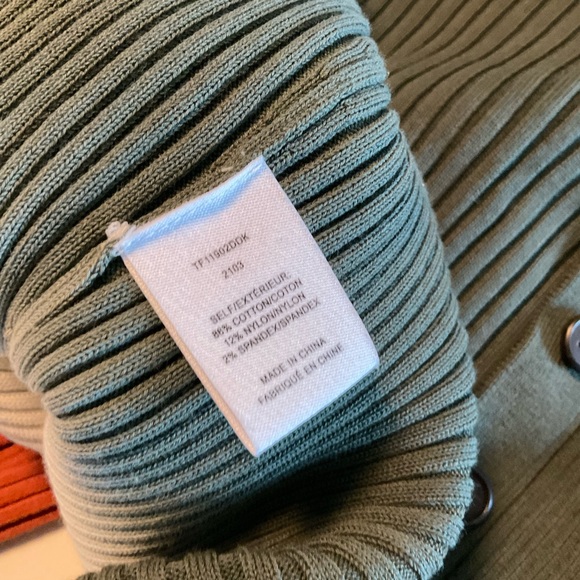 Derek Lan 10 Crosby Ribbed Knit Dress, Long Sleeve, V- Neck Button Front, Sz SP - Picture 7 of 16